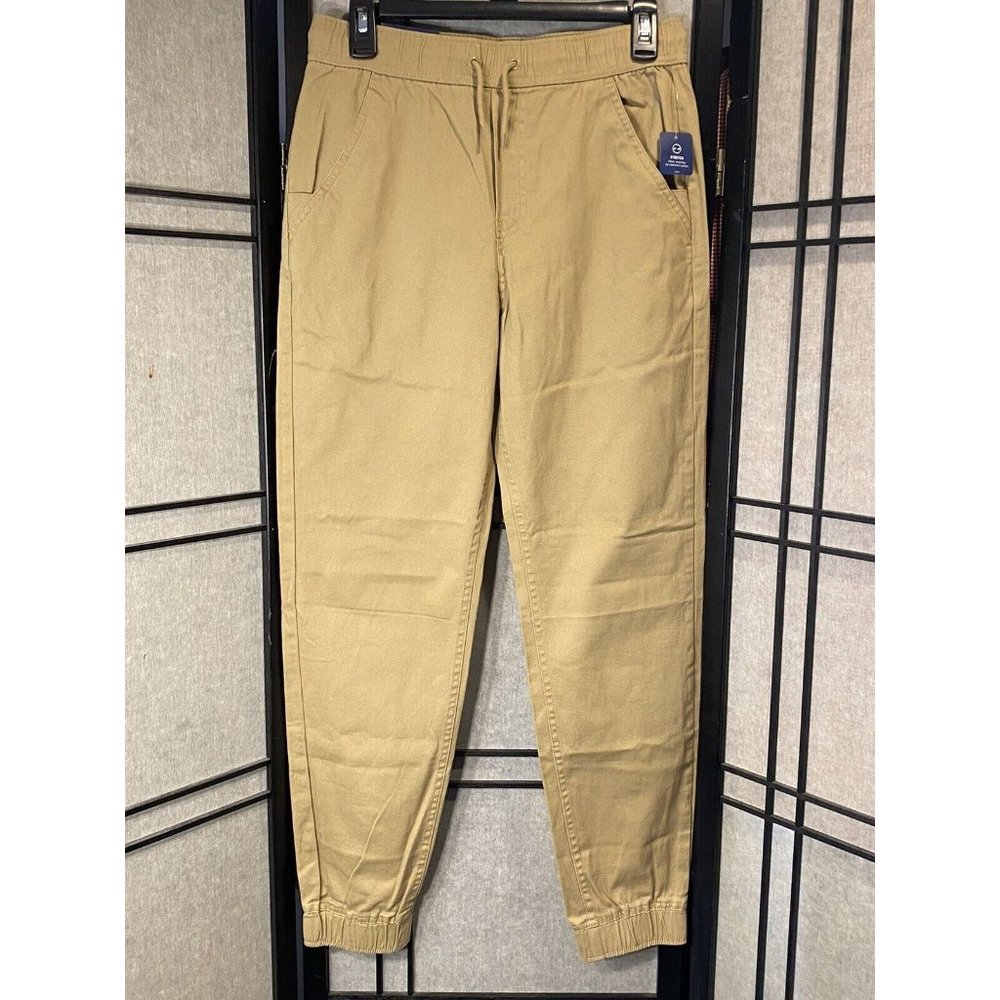 Izod Stretch Jogger Khaki Small 28 X 30 Approved Schoolwear Burnished Khak
